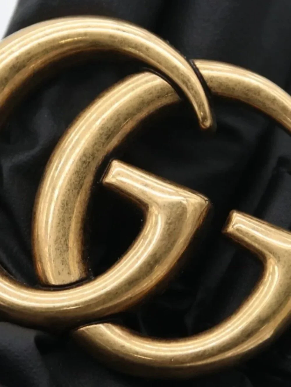 Gucci GG Marmont Black Leather Belt with Gold Buckle Size 75/30 - 736006